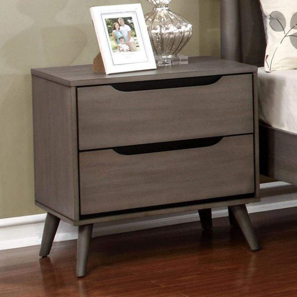 Lennart Mid-Century Modern Nightstand, Gray By Casagear Home