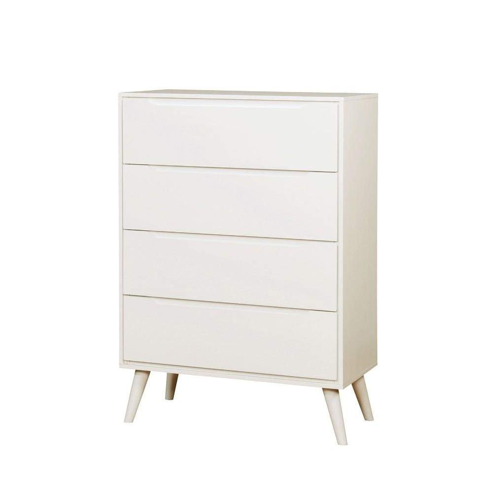 Mid-Century Modern Style Wooden Chest, White