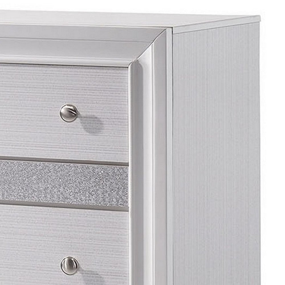 Contemporary Solid Wood Chest With Jewelry Drawer White By Casagear Home FOA-CM7552C