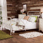 Industrial Style Metal Frame Twin Size Bed with Spindle Design, Antique White  By Casagear Home