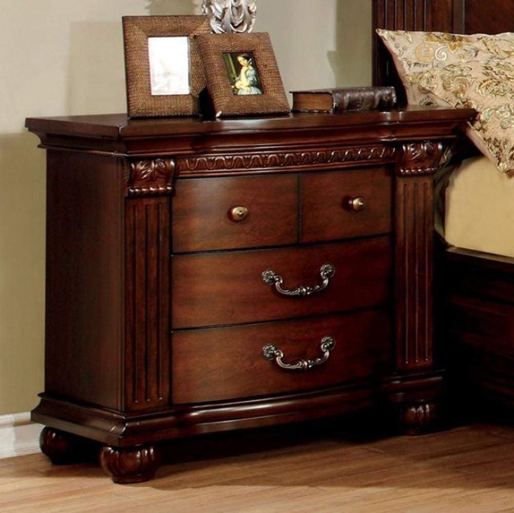 Grandom Night Stand, Cherry Brown By Casagear Home