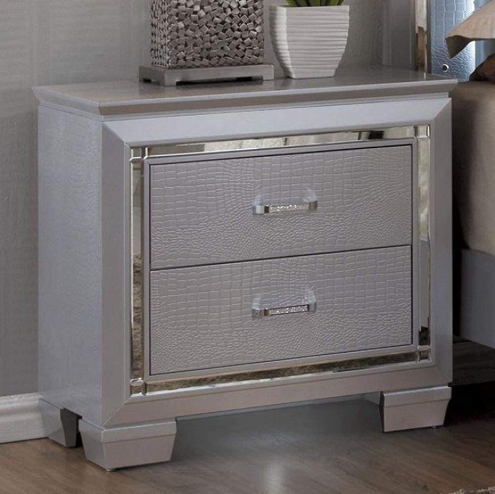 Bellanova Contemporary Night Stand In Silver By Casagear Home