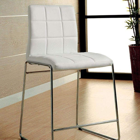 Kona II Contemporary Counter Height Chair, White Finish, Set of 2 - CM8320WH-PC-2PK