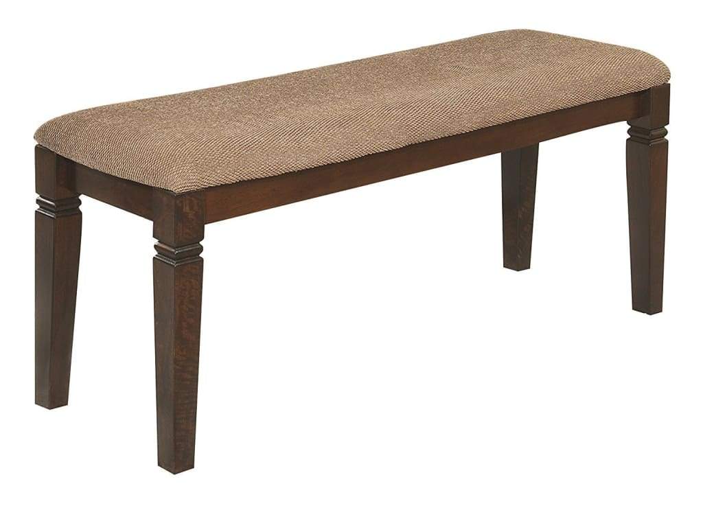 Fabric Upholstered Solid Wooden Bench, Light & Dark Brown