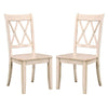 Pine Veneer Side Chair With Double X-Cross Back White Set of 2 HME-5516WTS