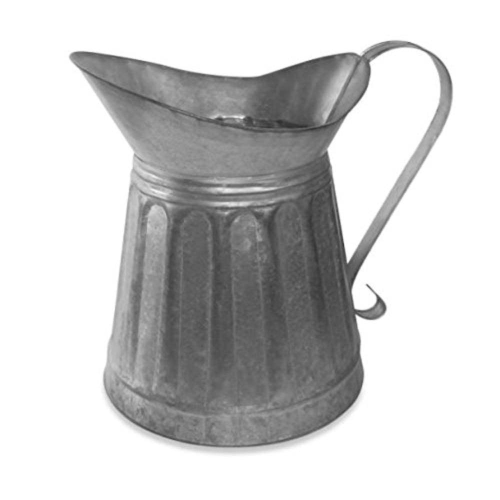 Benzara Vintage Style Galvanized Metal Milk Pitcher Gray I457-AMC0004