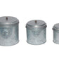 Galvanized Metal Lidded Canister With Ball Knob Set of Three Gray-AMC0015 I457-AMC0015