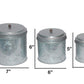 Galvanized Metal Lidded Canister With Ball Knob Set of Three Gray-AMC0015 I457-AMC0015