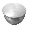 Drum Shape Round Top Aluminum Storage Accent Stool with Lid Top Open Silver By Casagear Home I457-AMC0021