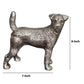 Aluminum Table Accent Dog Statuette Decor Sculpture with Textured Details Silver By Casagear Home I551-FDS001