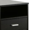 25 Inch 2 Drawer Wood File Cabinet Printer Stand with Open Cubby Rolling Caster Wheels Dark Brown IDF-11491