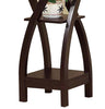 Square Top Wooden Plant Stand with Curved Legs and Shelves Large Dark Brown By Casagear Home IDF-14852