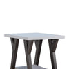 Two-Tone Wooden End Table White & Distressed Gray IDF-161834ET