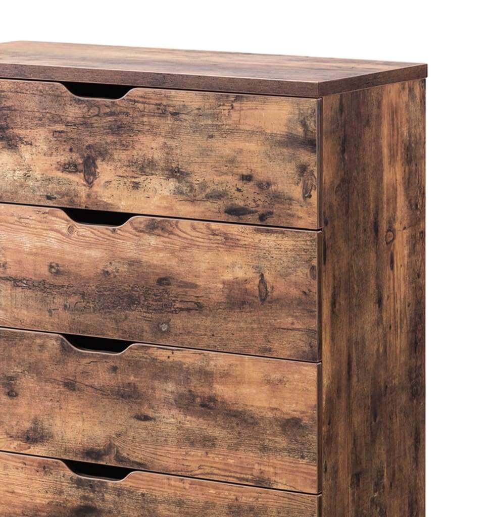 Commodious Five Drawers Wooden Utility Chest with Metal Glides Brown - K16069 IDF-K16069