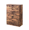 Commodious Five Drawers Wooden Utility Chest with Metal Glides Brown - K16069 IDF-K16069