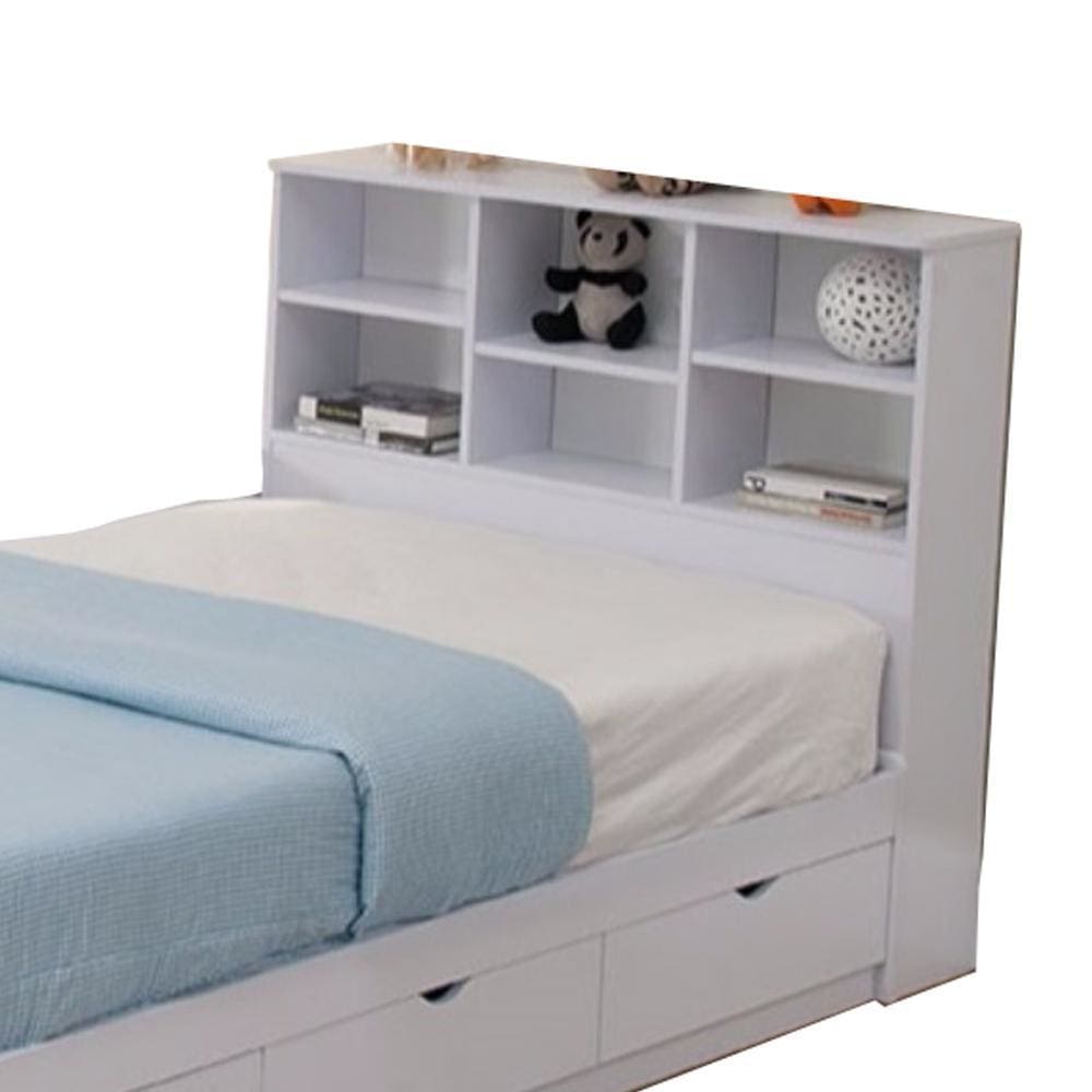 Contemporary Style Wooden Frame Twin Size Chest Bed with 3 Drawers White By Casagear Home IDF-Y1102T