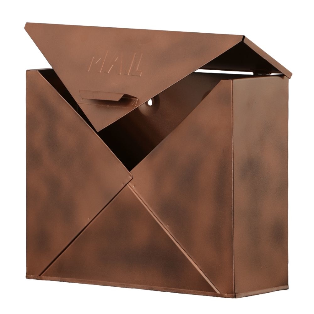 Envelope Shaped Wall Mount Metal Mail Box Copper By Casagear Home IMX-44090