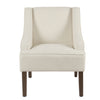 Fabric Upholstered Wooden Accent Chair with Swooping Armrests Cream and Brown - K6499-F2205 By Casagear Home KFN-K6499-F2205