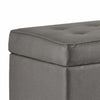 Leatherette Upholstered Wooden Bench with Button Tufted Lift Top Storage Gray - N4538-E608 KFN-N4538-E608