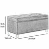 Leatherette Upholstered Wooden Bench with Button Tufted Lift Top Storage Gray - N4538-E608 KFN-N4538-E608