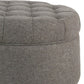 Fabric Upholstered Wooden Ottoman with Tufted Lift Off Lid Storage Dark Gray - N8264-F2111 By Casagear Home KFN-N8264-F2111