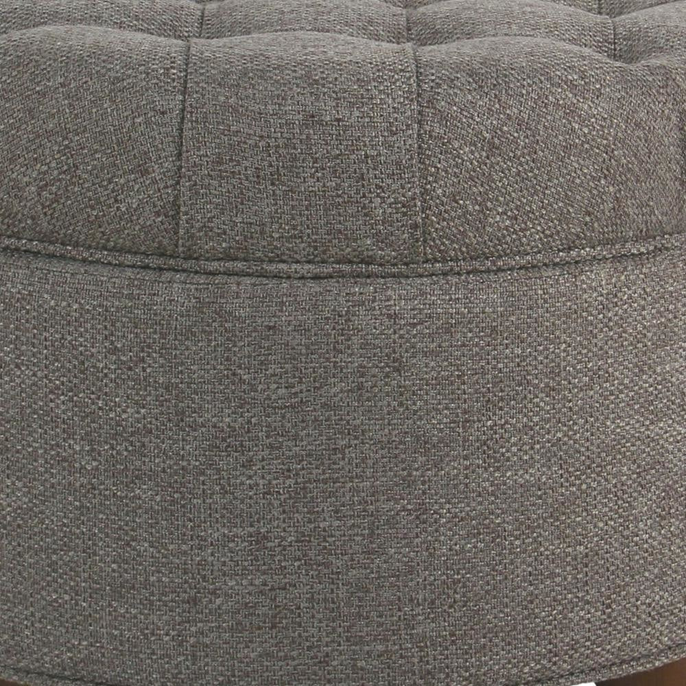 Fabric Upholstered Wooden Ottoman with Tufted Lift Off Lid Storage Dark Gray - N8264-F2111 By Casagear Home KFN-N8264-F2111