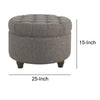 Fabric Upholstered Wooden Ottoman with Tufted Lift Off Lid Storage Dark Gray - N8264-F2111 By Casagear Home KFN-N8264-F2111