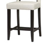 Wooden Counter Stool with Padded Seat and Backrest Brown and White LHD-14053WHT-01-KD-U