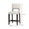 Wooden Counter Stool with Padded Seat and Backrest Brown and White LHD-14053WHT-01-KD-U