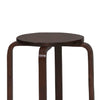 Round Wooden Stackable Stool with Straight Legs Set of 4 Brown LHD-1771WENG-04-AS-U