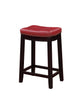 Wooden Counter Stool with Faux Leather Upholstery Red and Brown - 55815RED01U LHD-55815RED01U