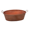 Oval Shape Hammered texture Metal Tub with 2 Side Handles Copper By Casagear Home MIL-C-55C