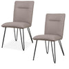 Faux Leather Upholstered Metal Chair with Hairpin Style Legs Set of 2 Black and Gray - 9LE266D MSF-9LE266D