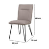 Faux Leather Upholstered Metal Chair with Hairpin Style Legs Set of 2 Black and Gray - 9LE266D MSF-9LE266D