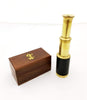 6 Inch Brass Spyglass with Pull Out Wooden Box Gold and Brown NAU-BR48256