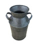 Countryside Galvanized Metal Milk Can Shape Pitcher Gray By Benzara NAU-IR2567