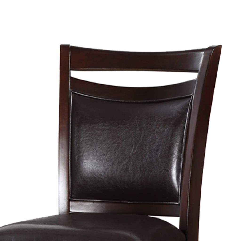 Classic Wooden Armless High Chair Brown & Black Set of 2 PDX-F1389