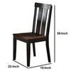 Rubber Wood Dining Chair With Slatted Back Set Of 2 Brown And Black PDX-F1571