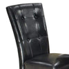 Leather Upholstered Dining Chair With Button Tufted Back Set Of 2 Black PDX-F1750