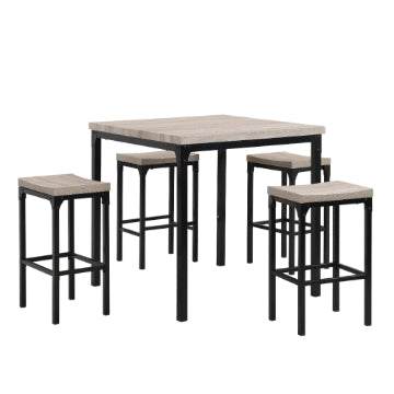 Counter Height 5 Pieces Dining Set In Brown And Black By Poundex PDX-F2141