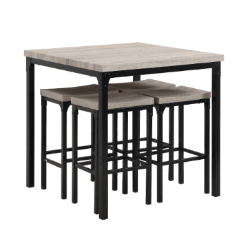 Counter Height 5 Pieces Dining Set In Brown And Black By Poundex PDX-F2141