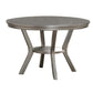 Rubber Wood Round Dining Table With Bottom Shelf Silver PDX-F2150