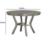 Rubber Wood Round Dining Table With Bottom Shelf Silver PDX-F2150