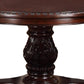 Traditional Style Dark Cherry Brown Round Dining Table By Casagear Home PDX-F2187