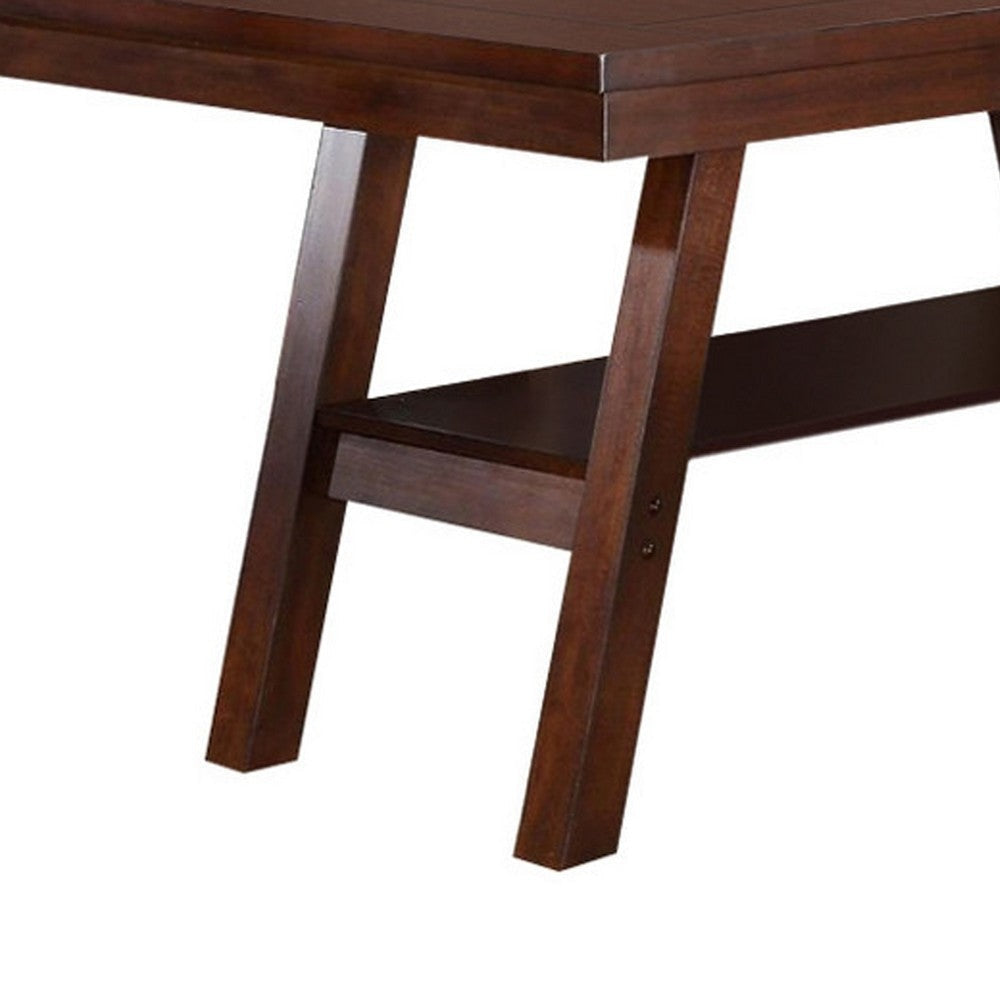 Solid Wood Dark Walnut Brown Dining Table By Casagear Home PDX-F2271