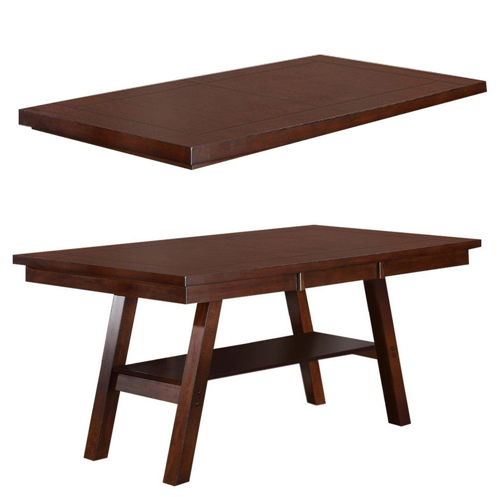 Solid Wood Dark Walnut Brown Dining Table By Casagear Home PDX-F2271