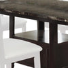 Wooden Dining Table With Spacious Bottom Storage Dark Brown By Casagear Home PDX-F2460