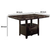 Faux Marble Top Counter Height Table With Bottom Compartment Brown By Casagear Home PDX-F2461