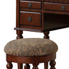 Commodious Vanity Set Featuring Stool And Mirror Cherry Brown By Poundex PDX-F4071