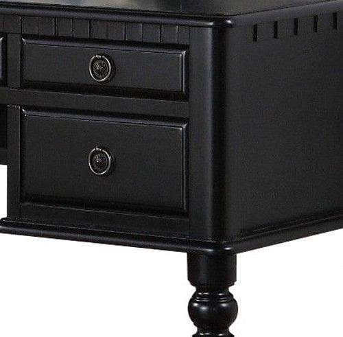 Commodious Vanity Set Featuring Stool And Mirror Black By Poundex PDX-F4072